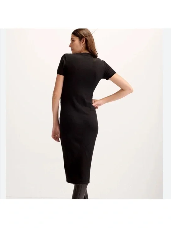 Hatch Maternity - The Softsculpt Knit Eliza Dress - Black / Size 1 - Picture 7 of 11